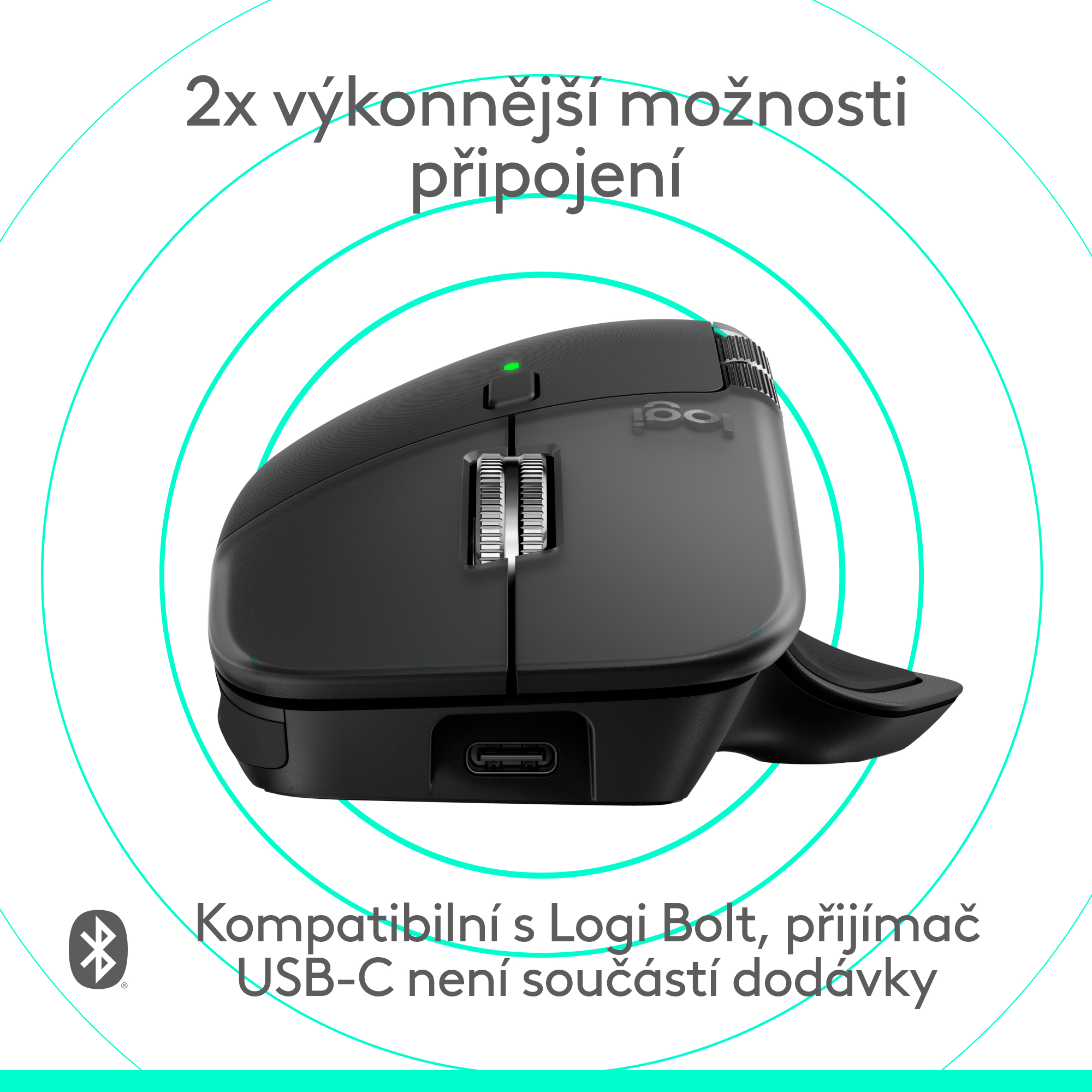 Logitech MX Master 4 pre Mac, vesmírne čierna