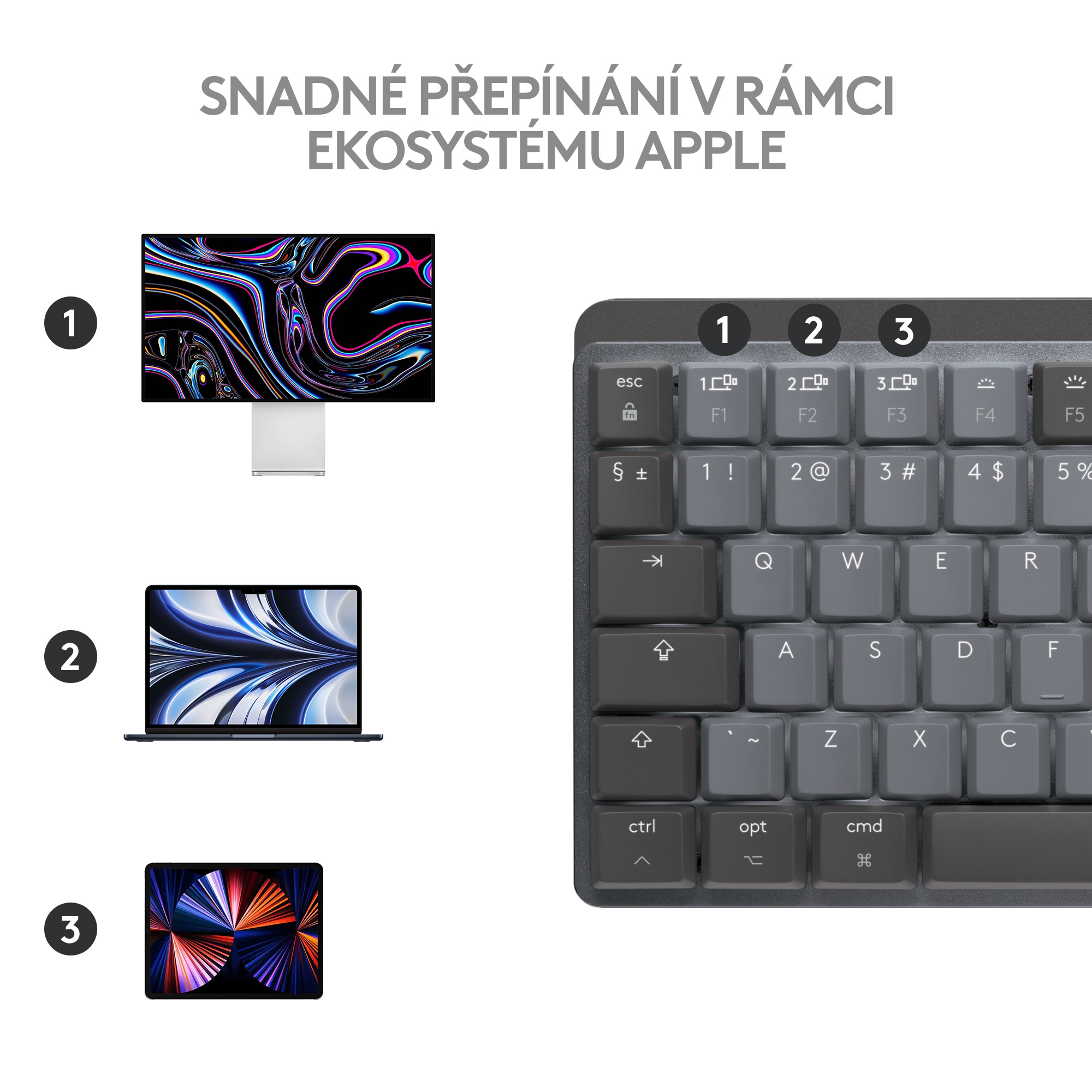 Logitech MX Mechanical Mini for Mac Minimalist, Space Grey, CZ