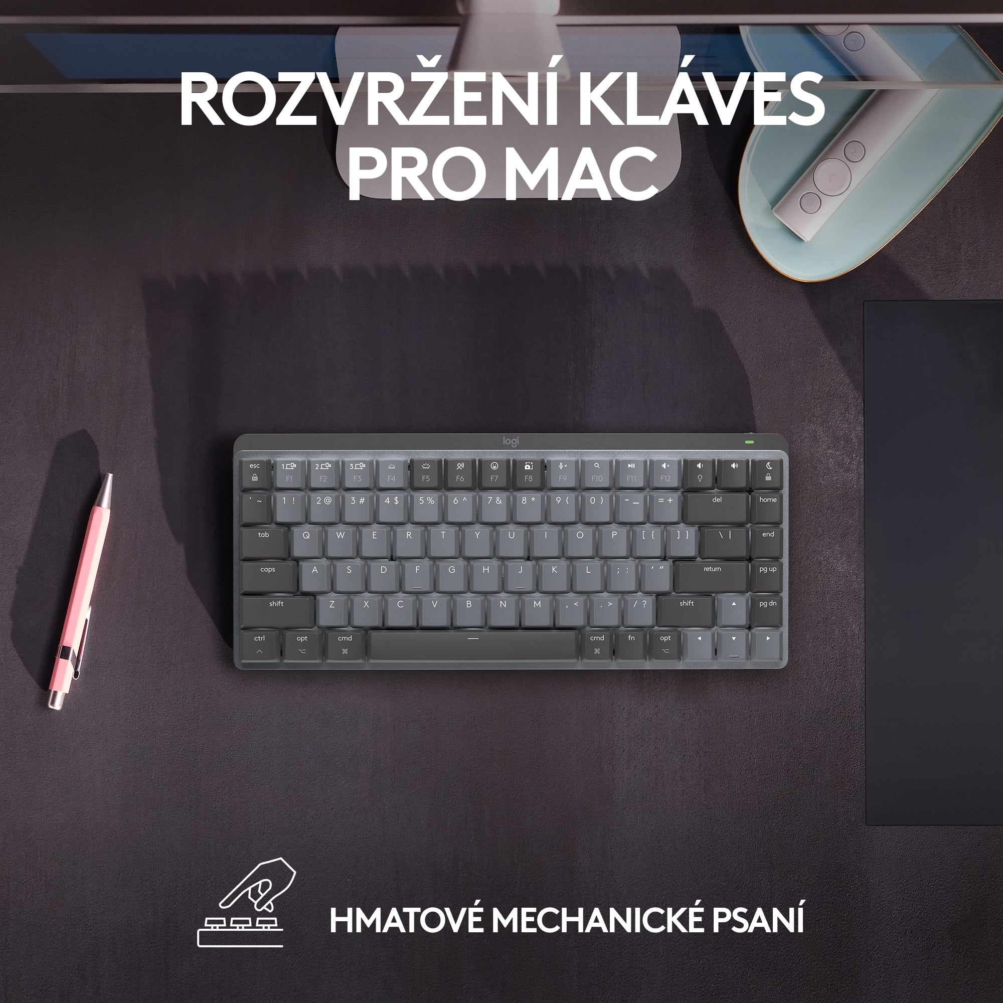 Logitech MX Mechanical Mini pre Mac Minimalist, vesmírne sivá, CZ