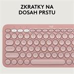 Logitech Pebble 2 Combo, bezdrátová klávesnice a myš, růžová
