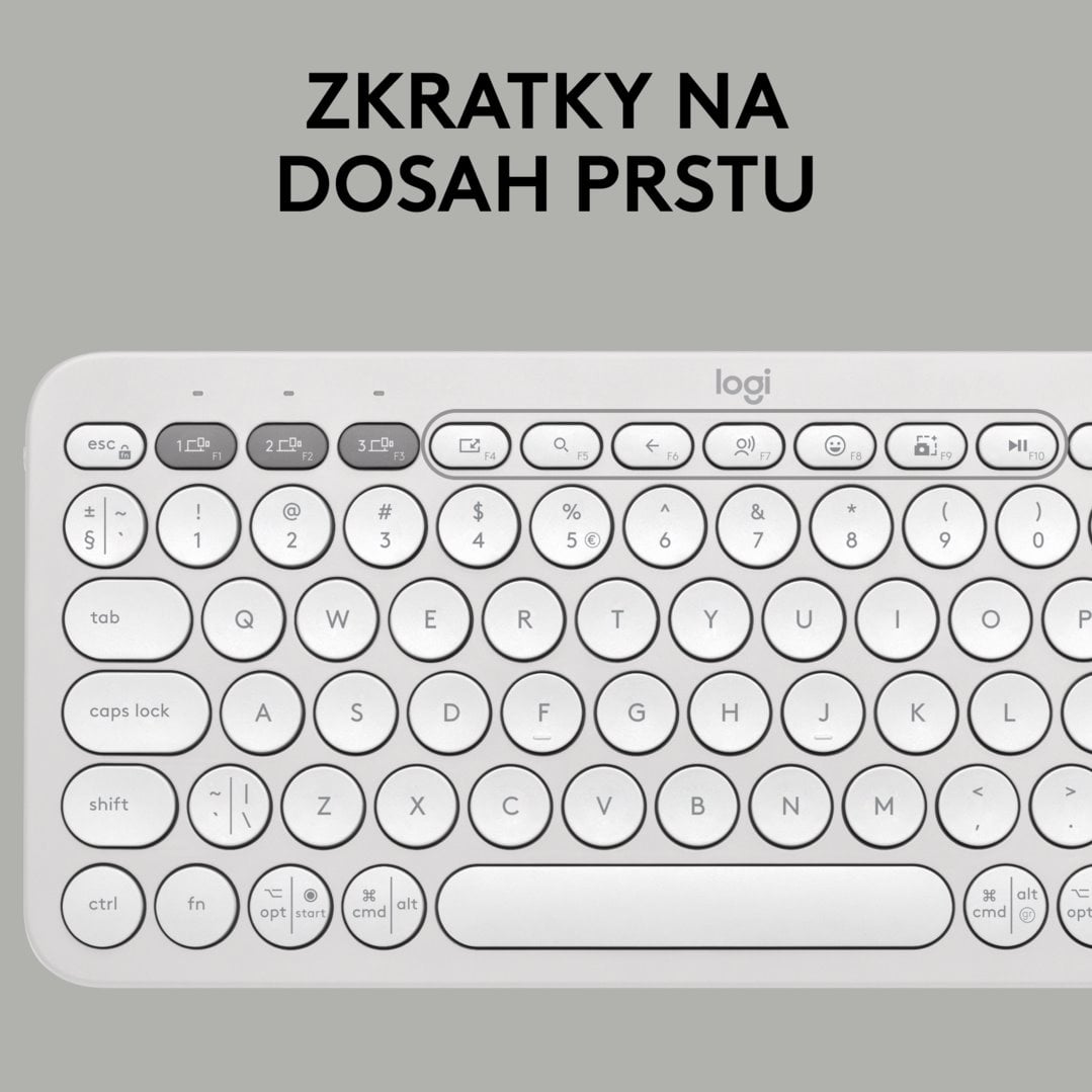 Logitech Pebble Keys 2 K380s, US, bezdrátová klávesnice, bílá