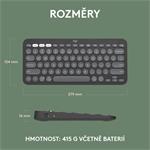 Logitech Pebble Keys 2 K380s, US, bezdrátová klávesnice, grafitová
