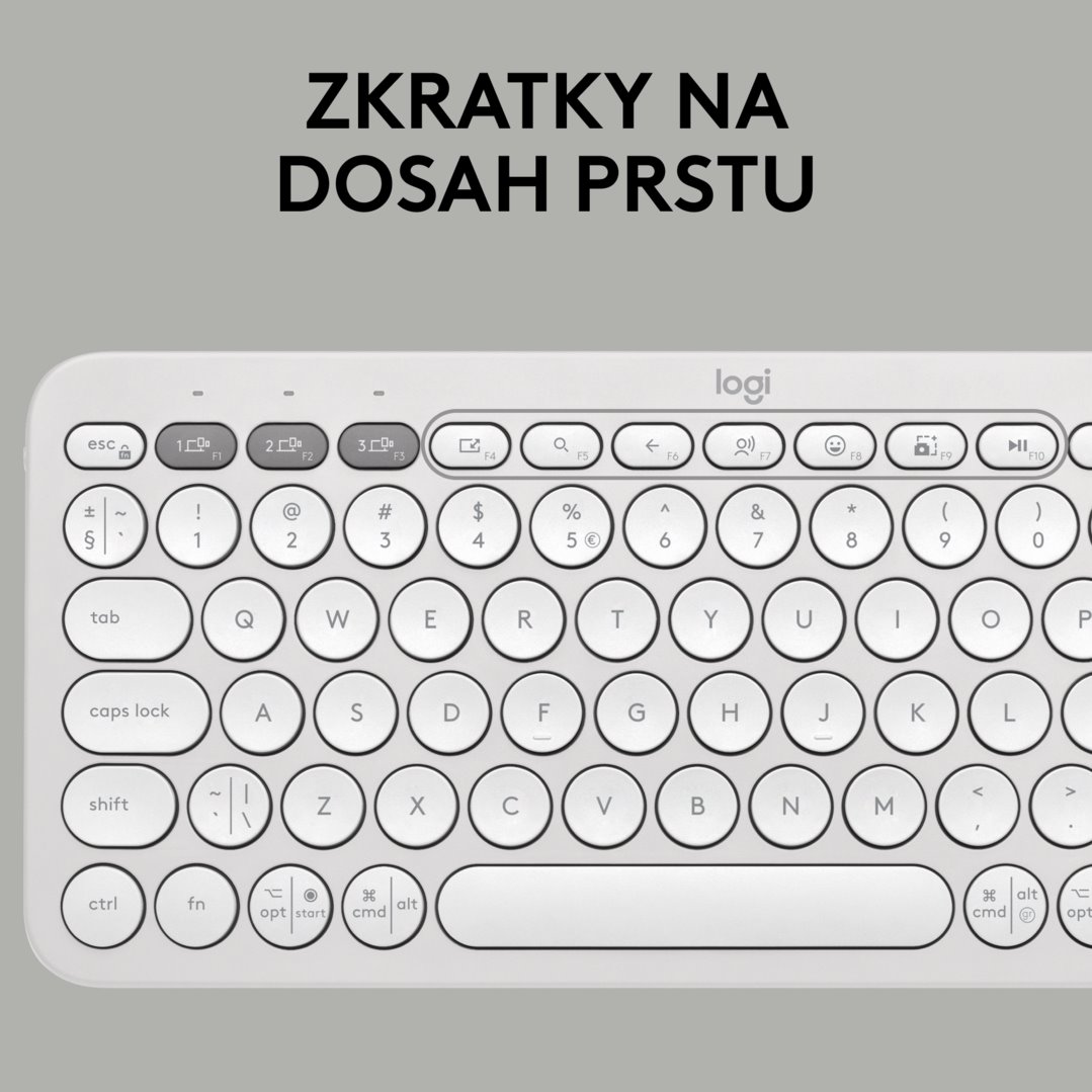 Logitech Pebble Keys 2 K380s, US, bezdrôtová klávesnica, biela