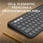 Logitech Pebble Keys 2 K380s, US, bezdrôtová klávesnica, grafitová