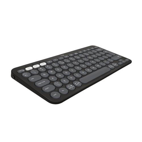 Logitech Pebble Keys 2 K380s, US, bezdrôtová klávesnica, grafitová