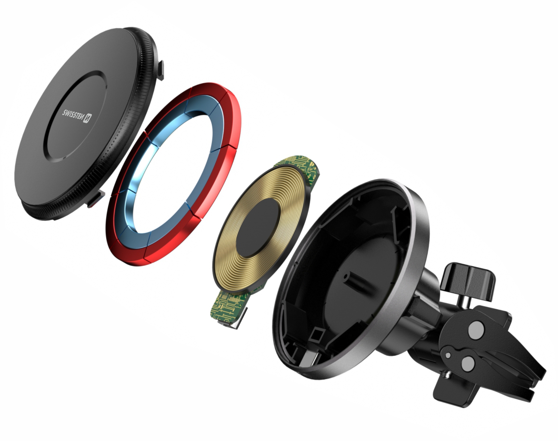 Magnetický držiak Swissten do ventilačného otvoru s funkciou nabíjania