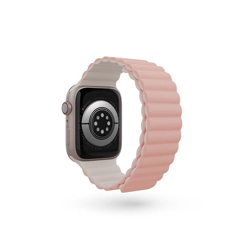 Magnetický remienok Epico pre Apple Watch 42/44/45 mm - ružový/sivý