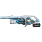 MAKITA Akumulátorový vysávač s cyklónovou filtráciou a elektrickou kefou Li-ion XGT 40V, bez batérie