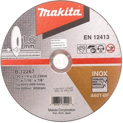 Makita B-12267 rezný kotúč 180x1,6x22 z nehrdzavejúcej ocele