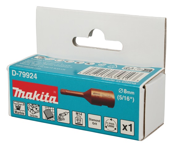MAKITA děrovka s diamantovým zrnem 8mm (se závitem M14 pro úhlovou brusku)