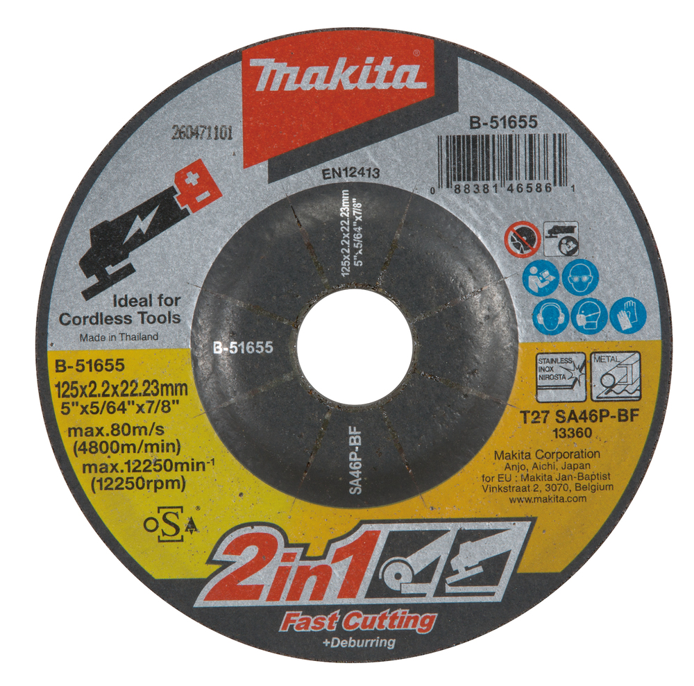 MAKITA kotouč brusný/řezný 2v1 125x2.0x22.23mm