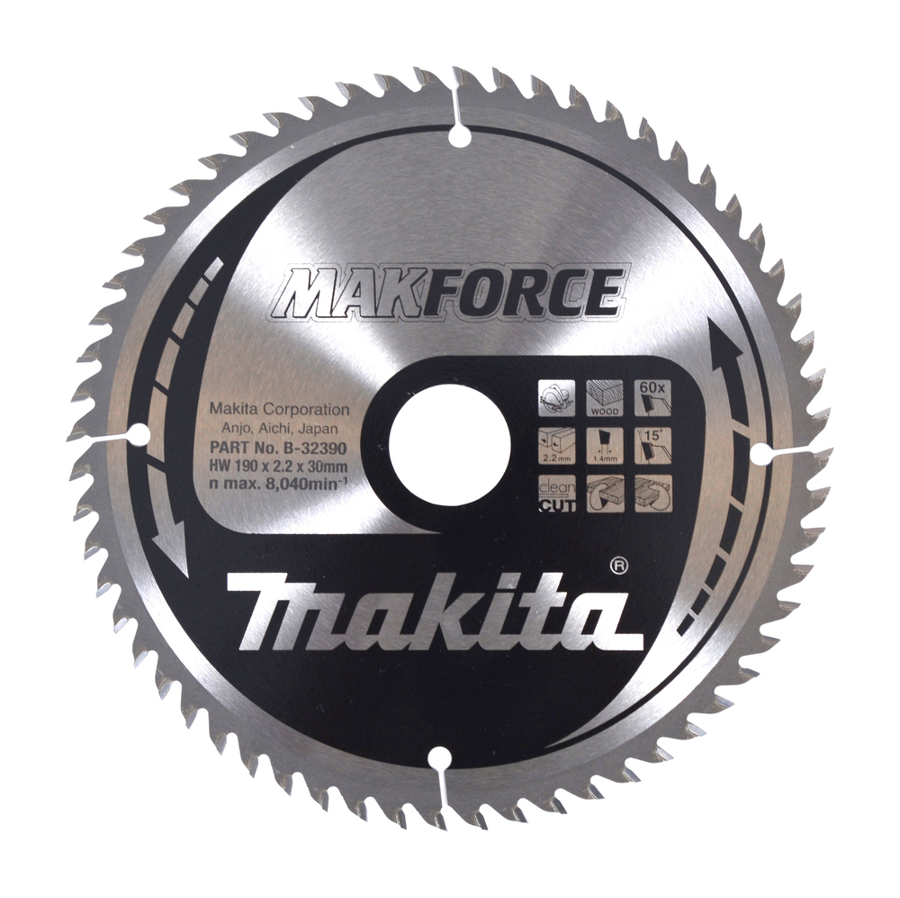 MAKITA kotouč pilový dřevo MAKFORCE 190x2.2x30mm 60Z = old B-08551