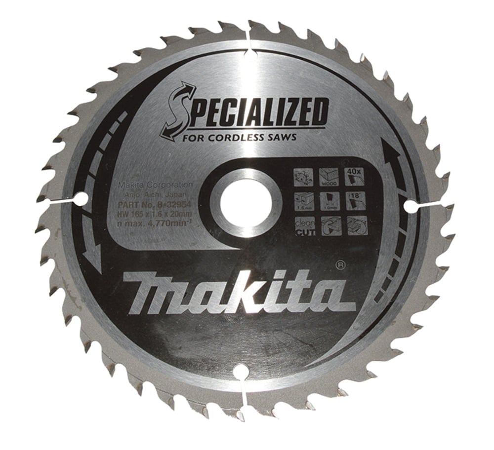 MAKITA kotouč pilový dřevo SPECIALIZED 165x1.6x20mm 40Z pro aku pily = old B-