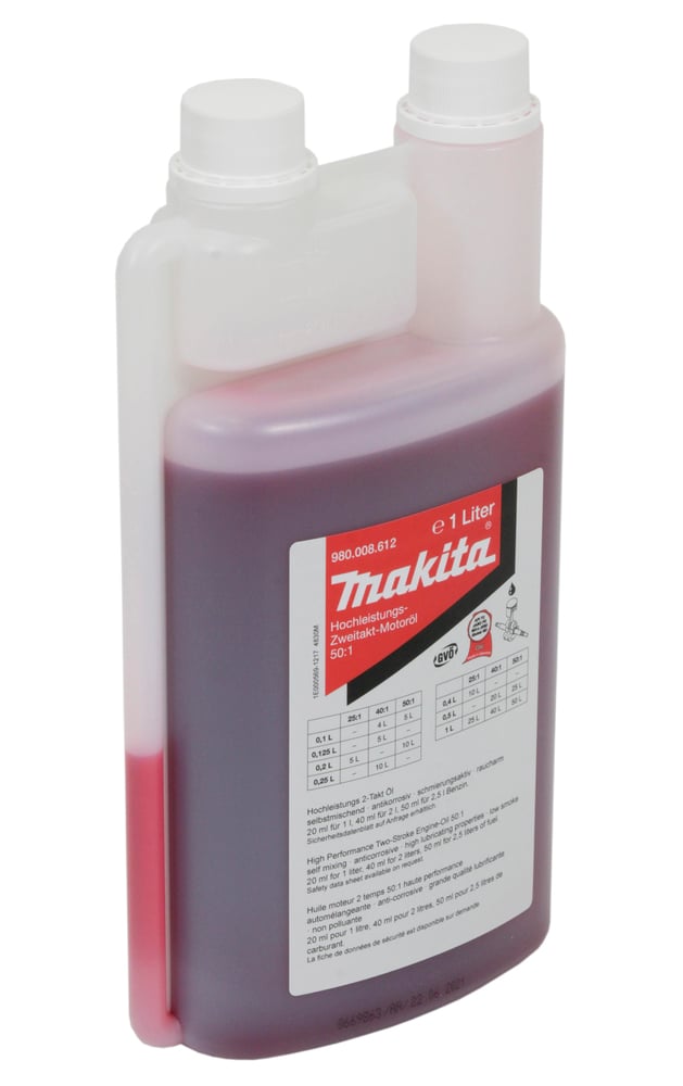 MAKITA olej motorový polosyntetický Makita 2-takt 1:50, 1000ml s dávkovačem=o