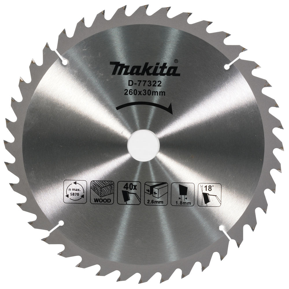MAKITA pílový kotúč na drevo MAKBLADEplus 260x2,6x30mm 40Z = starý B-08654=oldD65