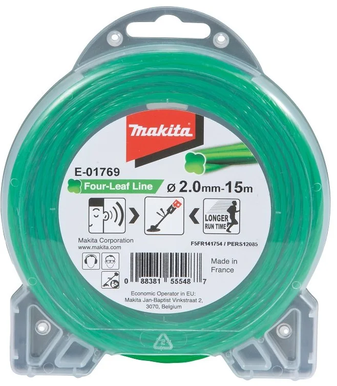 Makita struna nylonová 2,0mm, zelená, 15m, speciální pro aku stroje