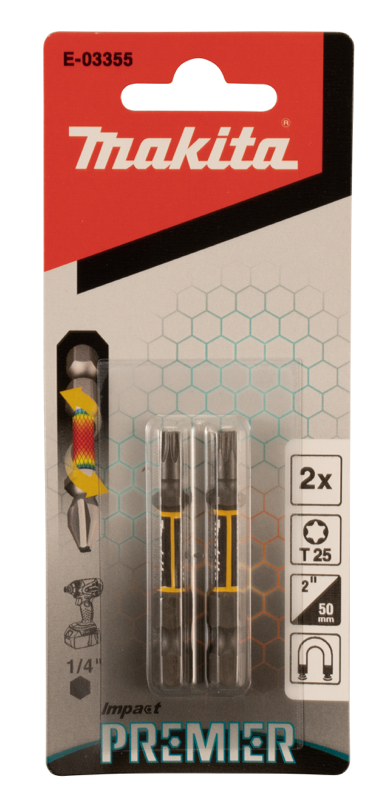 MAKITA Torzný bit Impact Premier (E-form), T25-50mm, 2ks