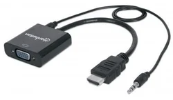 Manhattan Adaptér HDMI samec na VGA samice, audio