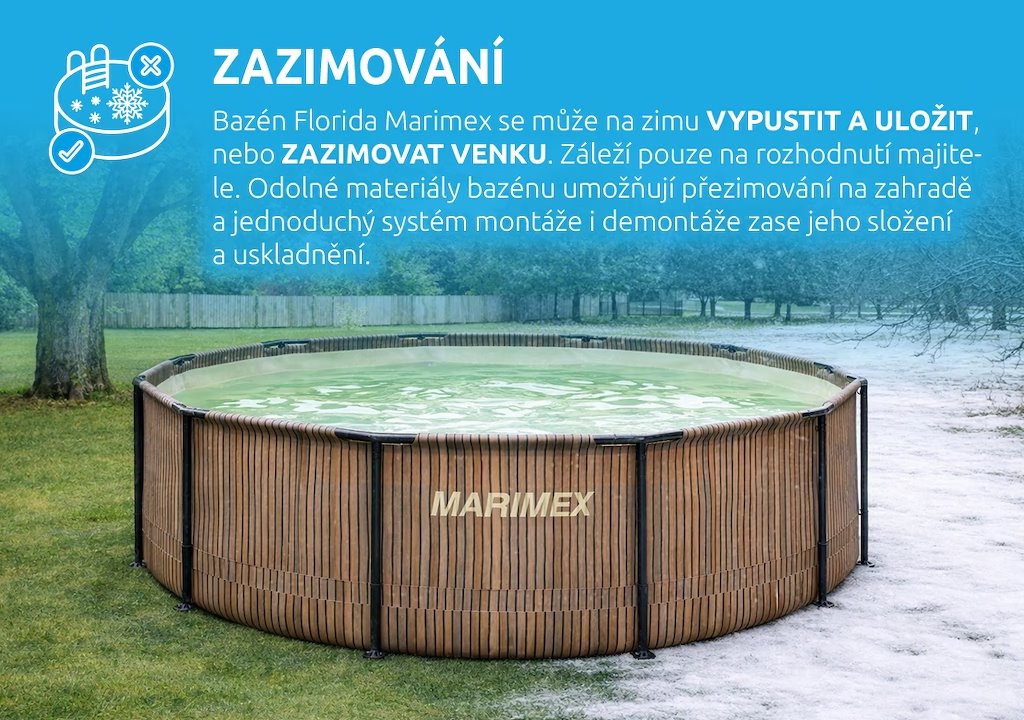 MARIMEX Bazén Florida 4,57x1,32 m se skimmerem - motiv TEAK