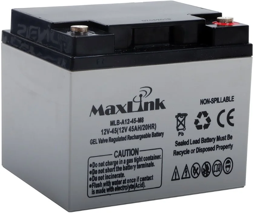 MaxLink olovená batéria AGM 12V 45Ah,konektor M6 MLB-A12-45