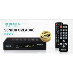 Maxxo T2 Senior BONUS! Propojovací HDMI kabel! Tento tuner má certifikaci ČRA - viz www.dvbt2overeno.cz/overeni - Televizní a střihové karty
