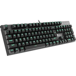 Mechanická herní klávesnice GENESIS THOR 300, US layout, zelené podsvícení, Outemu Blue switch