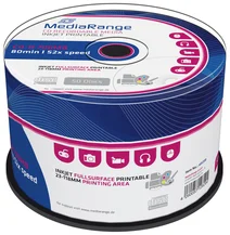 MediaRange CD-R 700MB 52x, SPINDL (50pack), printable