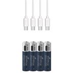 MediaRange nabíjecí USB-C Li-Ion baterie Micro AAA, 1,5V, 500 mAh, 4ks