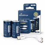 MediaRange nabíjecí USB-C Li-Ion baterie - typ D, 1.5V, 5400 mAh, 2ks