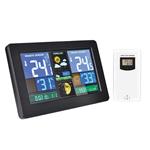 Meteostanica Solight, extra veľký farebný LCD displej, teplota, vlhkosť, tlak, RCC, nabíjanie cez USb, čierna