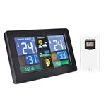 Meteostanica Solight, extra veľký farebný LCD displej, teplota, vlhkosť, tlak, RCC, nabíjanie cez USb, čierna