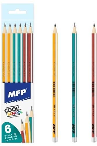 MFP ceruzka č.1,2,3 sada 6ks mix