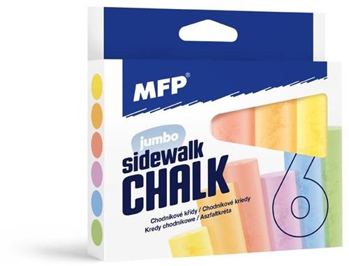 MFP Křídy M chodníkové kulaté 6 ks mix barev - krabička