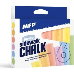 MFP Křídy M chodníkové kulaté 6 ks mix barev - krabička