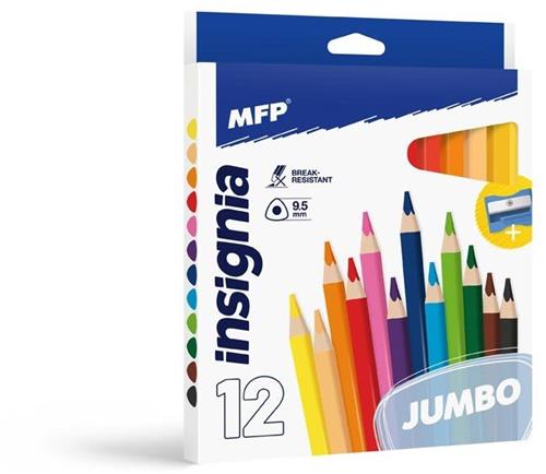 MFP Pastelky 12 ks JUMBO trojuholníkové s orezávačom