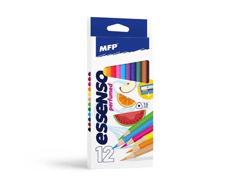 MFP Pastelky 12 ks Voňavé triangular s ořezávátkem