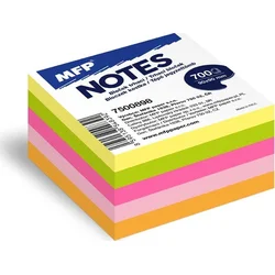 MFP Tear-off pad 90x90mm 700 listov mix 5 farieb neónová