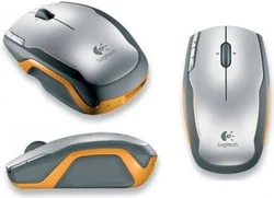 MG LOGITECH V400 Cordless Laser Mouse for NB (gray-orange), USB