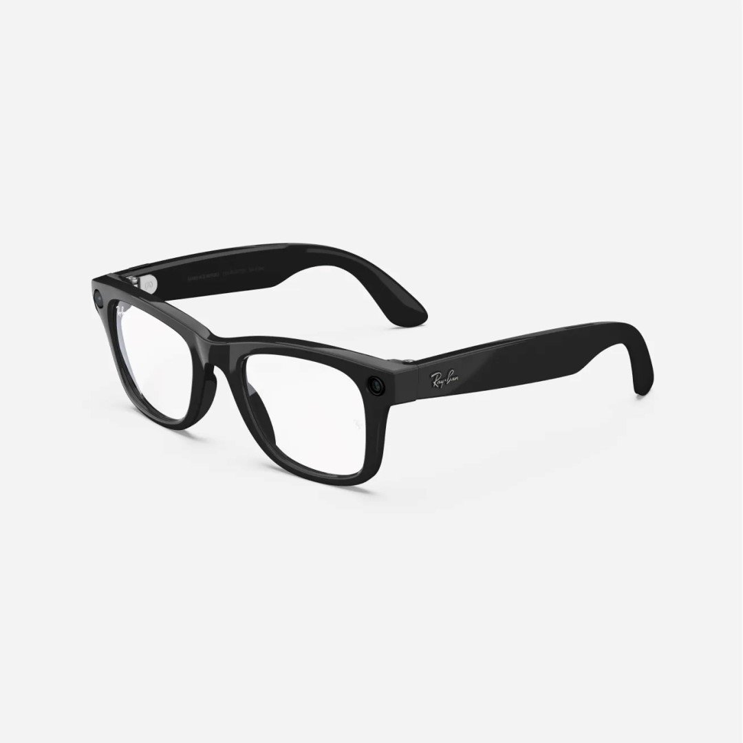 MG Ray-Ban Meta Wayfarer (štandardné) - číre - lesklé čierne