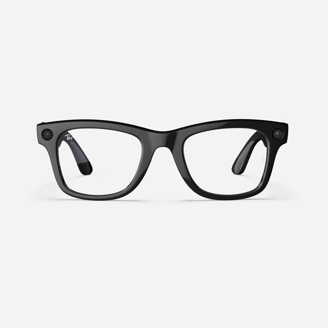 MG Ray-Ban Meta Wayfarer (štandardné) - číre - lesklé čierne