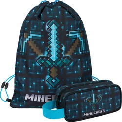 MINECRAFT SET 2 Modrá sekera a meč: peračník, taška