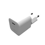 Mini sieťová nabíjačka FIXED s výstupom USB-C a podporou PD, 25 W, biela