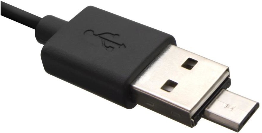 Miniatúrny adaptér microUSB OTG FIXED pre mobilné telefóny a tablety s puzdrom, USB 2.0, čierny