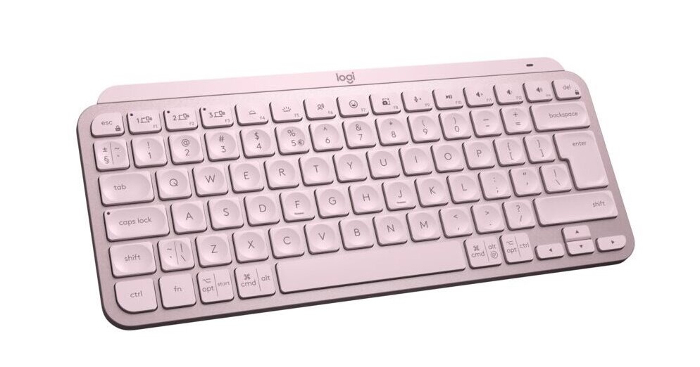 Minimalistická bezdrôtová podsvietená klávesnica Logitech MX Keys Mini, ružová - US INTL