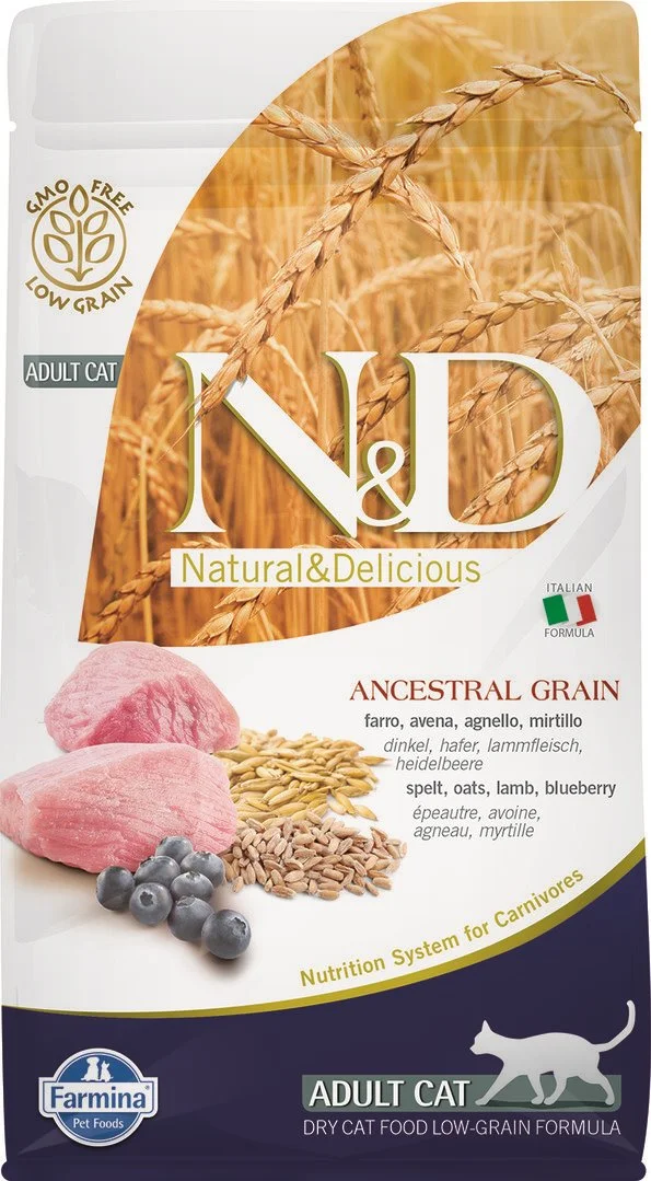N&D LG CAT Adult Lamb & Blueberry 300g granule pre mačky