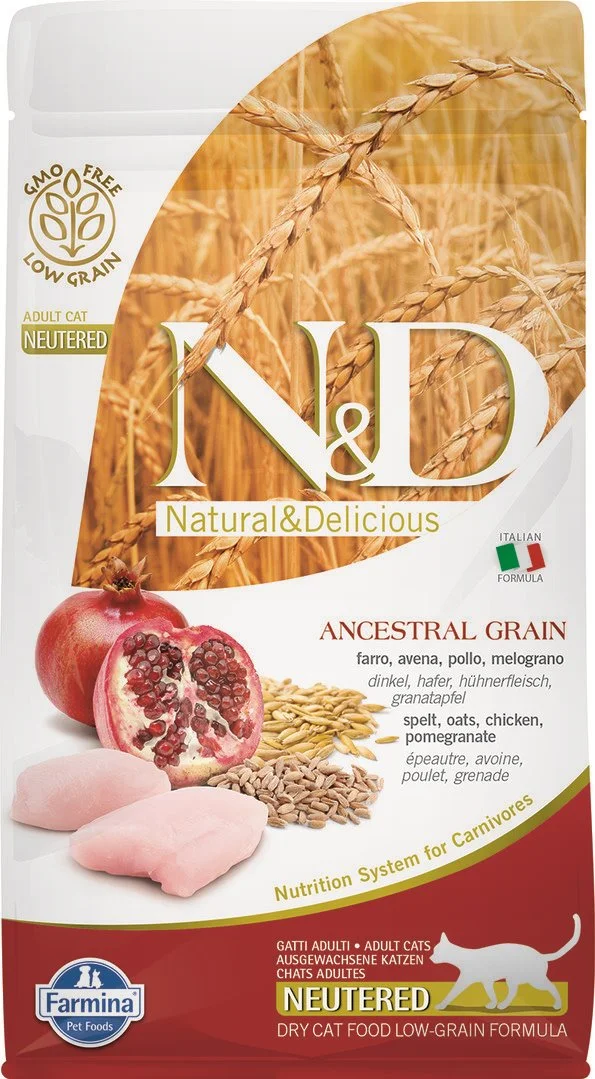 N&D LG CAT Neutered Chicken & Pomegranate 300g granule pre kastrované mačky