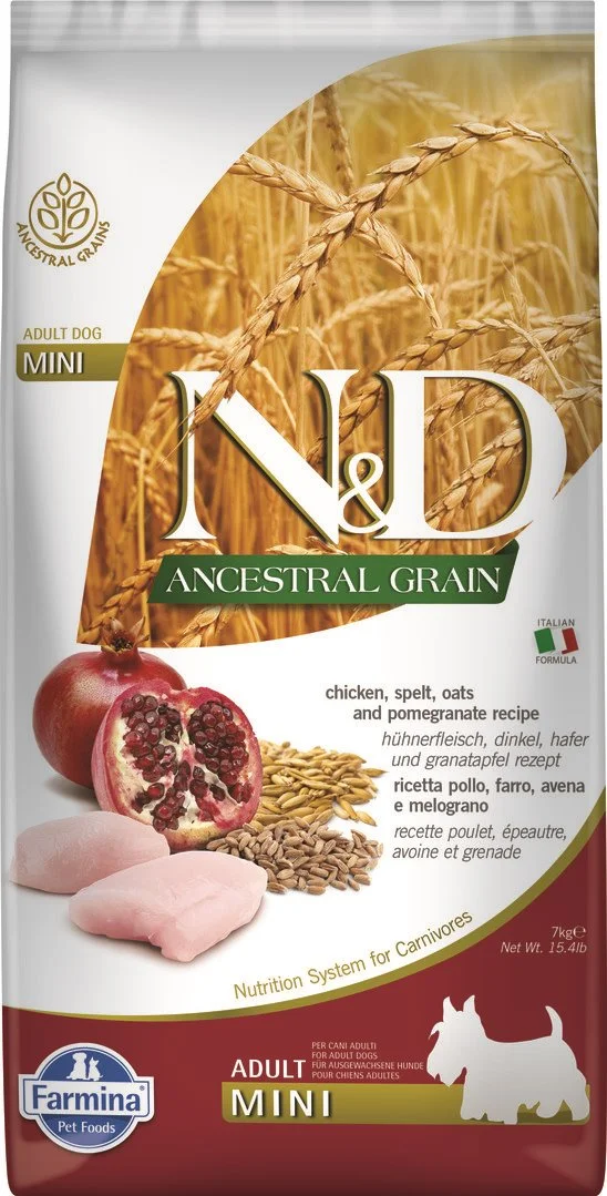 N&D LG DOG Adult Mini Chicken & Pomegranate 7kg granule pre psov