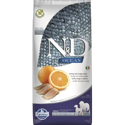N&D OCEAN DOG Adult M/L Herring & Orange 12 kg granúl pre psy