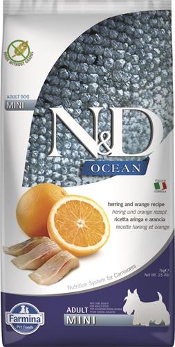 N&D OCEAN DOG Adult Mini Herring & Orange 7kg granule pro psy
