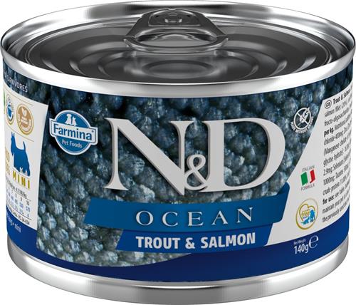N&D OCEAN DOG Adult Trout & Salmon Mini 140g konzerva pro psy